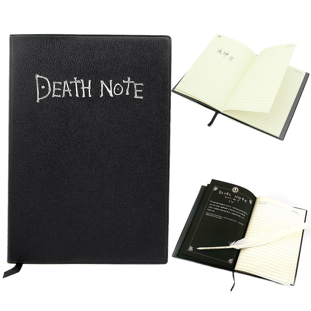 Anime DN Death Note Set - Notebook & Feather Pen & Necklace & Ring