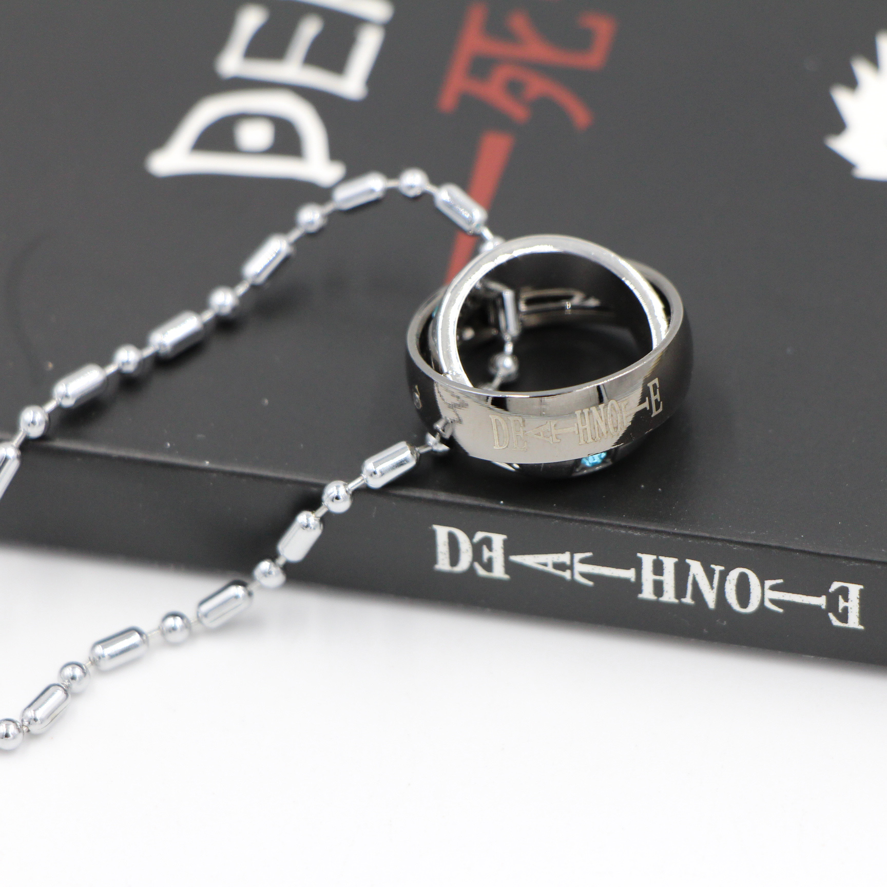 Anime DN Death Note Set - Notebook & Feather Pen & Necklace & Ring