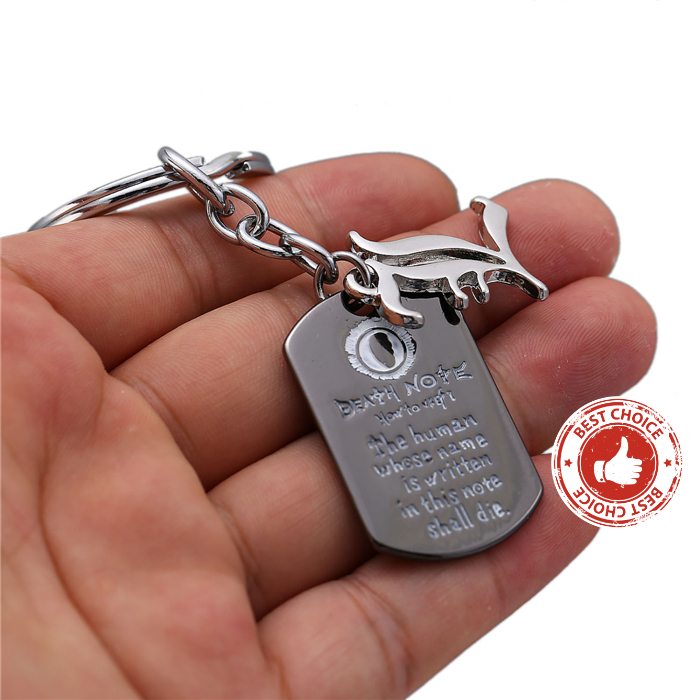 Anime DN Death Note Keychain 2 Style Cross Dog Tag Key Ring Holder Metal Fashion Car Bag Chaveiro Key Chain Pendant Jewelry Anime DN Death Note Keychain 2 Style Cross Dog Tag Key Ring Holder Metal Fashion Car Bag Chaveiro Key Chain Pendant Jewelry