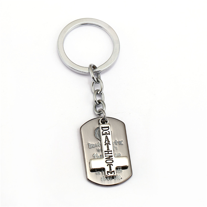 Anime DN Death Note Keychain 2 Style Cross Dog Tag Key Ring Holder Metal Fashion Car Bag Chaveiro Key Chain Pendant Jewelry Anime DN Death Note Keychain 2 Style Cross Dog Tag Key Ring Holder Metal Fashion Car Bag Chaveiro Key Chain Pendant Jewelry