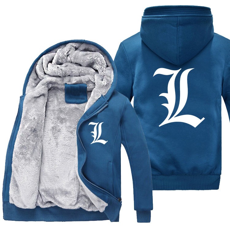 Anime DN Death Note Thick jacket Death Ryuuku winter warm Flannel Hoodie Coat Unisex Cashmere Sweatshirts Hooded Windbreaker Hot Slae New