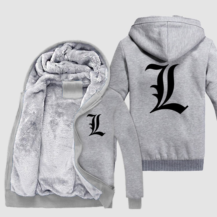 Anime DN Death Note Thick jacket Death Ryuuku winter warm Flannel Hoodie Coat Unisex Cashmere Sweatshirts Hooded Windbreaker Hot Slae New