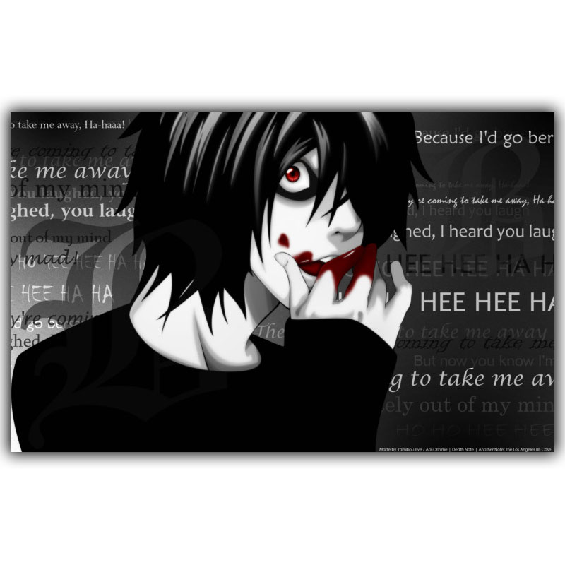 Anime DN Death Note Cartoon Poster Home Decorative L Silk Wallpaper Wall Art DM303