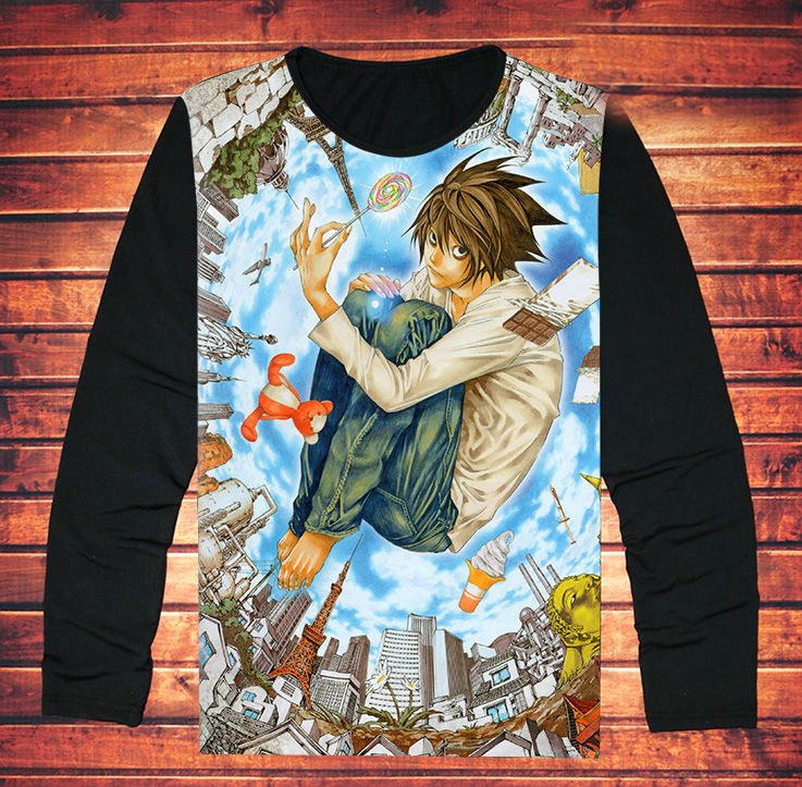 Mens Short Sleeved Anime DN Death Note T-Shirt Fashion Full Print Anime DN Death Note L Tees Top T Shirt For Adult Mens Short Sleeved Anime DN Death Note T-Shirt Fashion Full Print Anime DN Death Note L Tees Top T Shirt For Adult