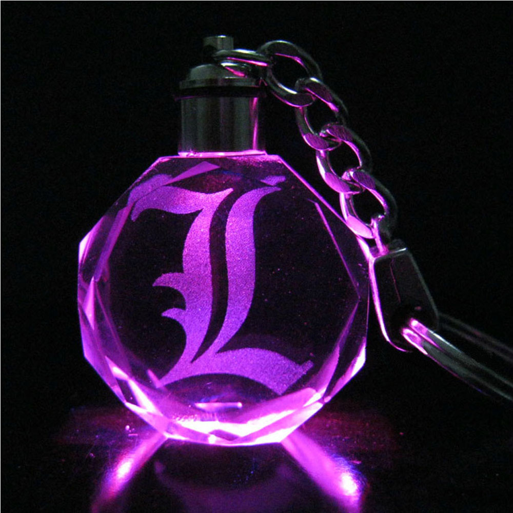 Anime DN Death Note Colorful L Crystal Ball LED Keychain Anime DN Death Note Colorful L Crystal Ball LED Keychain