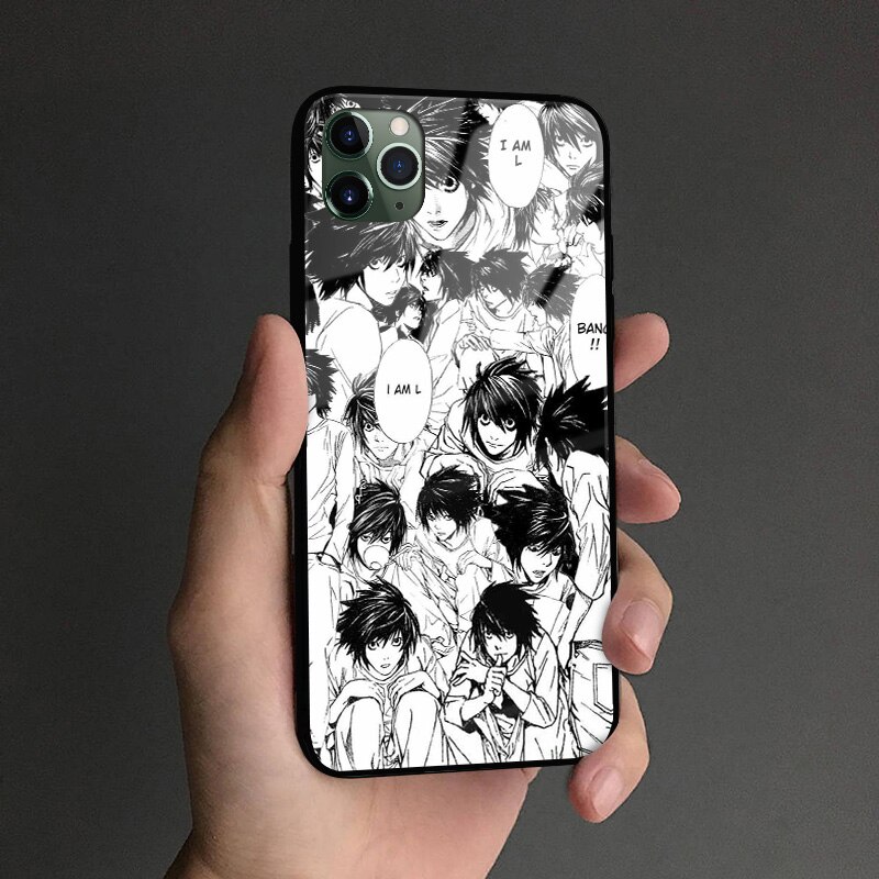 DEATH NOTE L Lawliet soft silicone Tempered glass Phone case cover for iPhone SE 6 6s 7 8 Plus X XR XS 11 12 mini Pro max