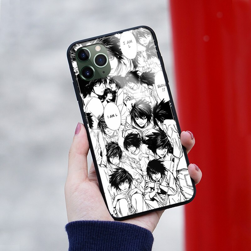 DEATH NOTE L Lawliet soft silicone Tempered glass Phone case cover for iPhone SE 6 6s 7 8 Plus X XR XS 11 12 mini Pro max