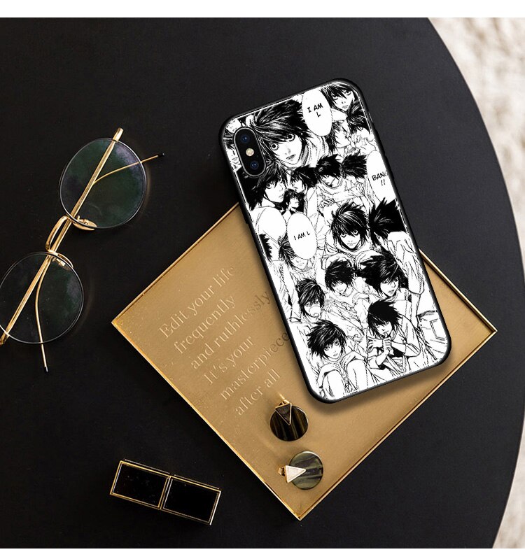 DEATH NOTE L Lawliet soft silicone Tempered glass Phone case cover for iPhone SE 6 6s 7 8 Plus X XR XS 11 12 mini Pro max