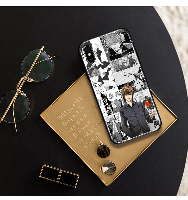 Anime DN Death Note Soft Silicone Glass Phone Case for IPhone SE 6s 7 8 Plus X Xr Xs 11 12 Mini Pro Max Samsung XiaoMi RedMi Anime DN Death Note Soft Silicone Glass Phone Case for IPhone SE 6s 7 8 Plus X Xr Xs 11 12 Mini Pro Max Samsung XiaoMi RedMi