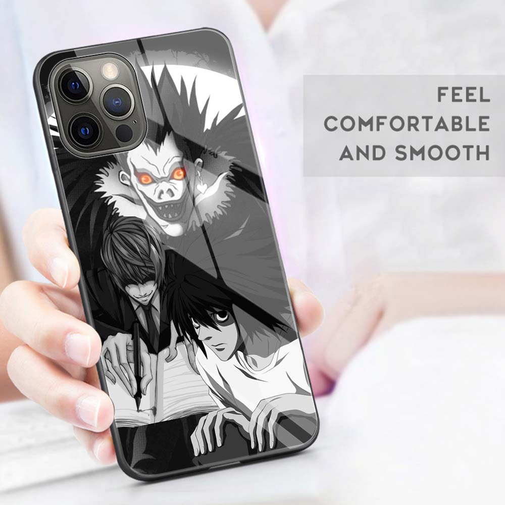 Manga Anime DN Death Note Ryuk Glass Phone Case for iPhone 11 12 Pro XR X 7 8 XS Max 6 6S Plus SE 2020 Cover Shell Coque Capa Manga Anime DN Death Note Ryuk Glass Phone Case for iPhone 11 12 Pro XR X 7 8 XS Max 6 6S Plus SE 2020 Cover Shell Coque Capa