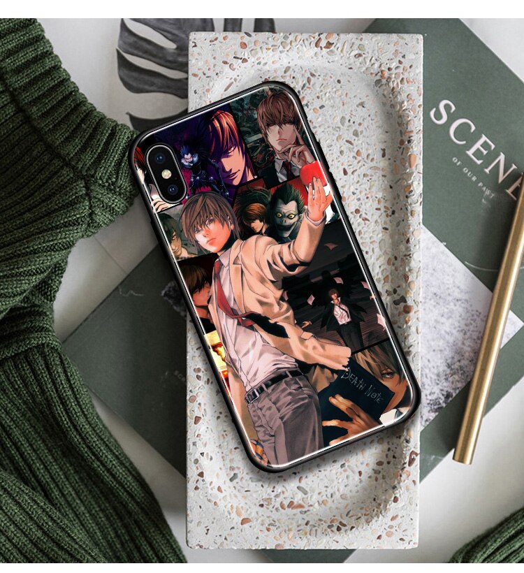 Light yagami Anime DN Death Note anime Tempered Glass Soft Silicone Phone Case Cover Shell For iPhone SE 6s 7 8 Plus X XR XS 11 Pro Max