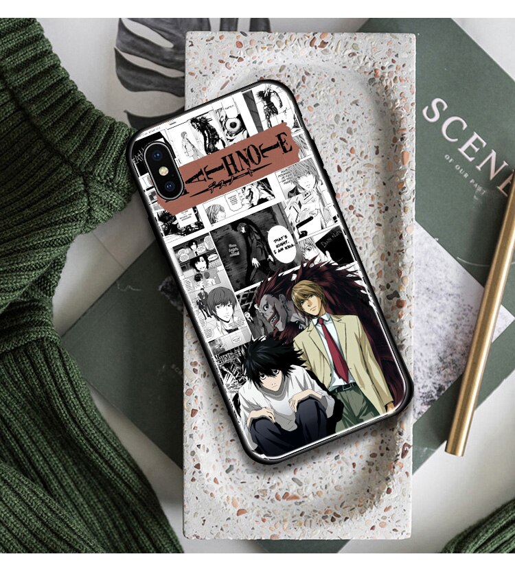 DEATH NOTE anime cover FOR iPhone SE 6s 7 8 x xr xs 11 pro max Samsung s note 10 20 plus glass phone case shell