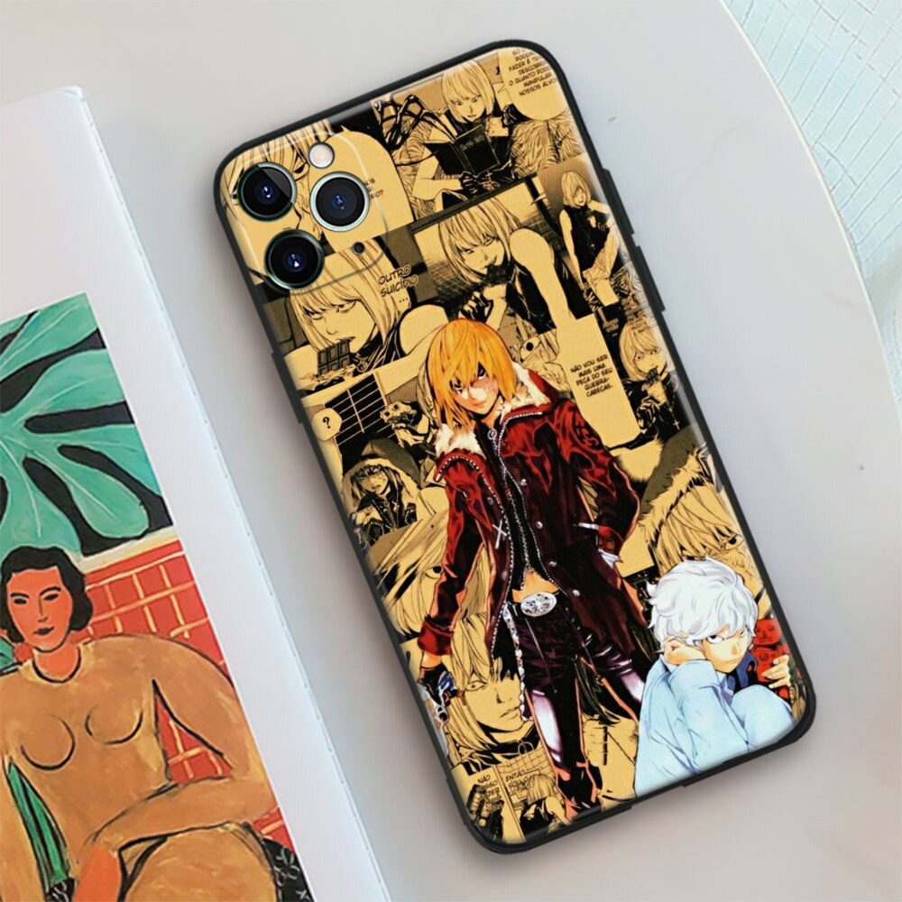 Near Anime DN Death Note Mello anime Soft Silicone Glass Phone Case for IPhone SE 6s 7 8 Plus X Xr Xs 11 12 Mini Pro Max Samsung