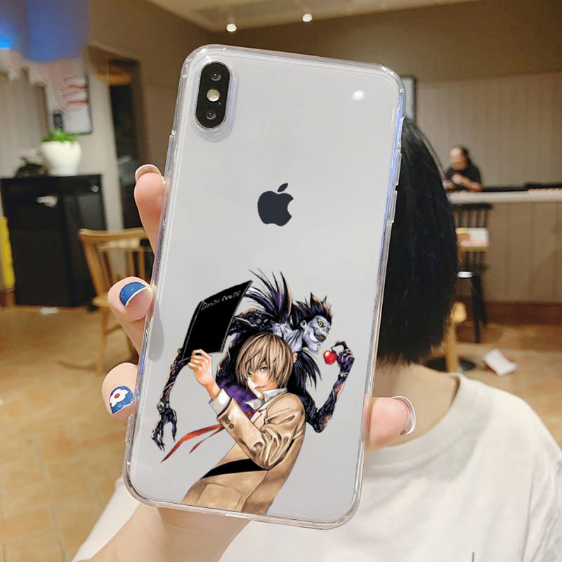 Anime DN Death Note anime Suspense Phone Case Transparent soft For iphone 5 6 7 8 11 12 s c se plus mini x xs xr pro max shell