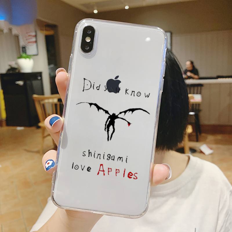 Anime DN Death Note anime Suspense Phone Case Transparent soft For iphone 5 6 7 8 11 12 s c se plus mini x xs xr pro max shell