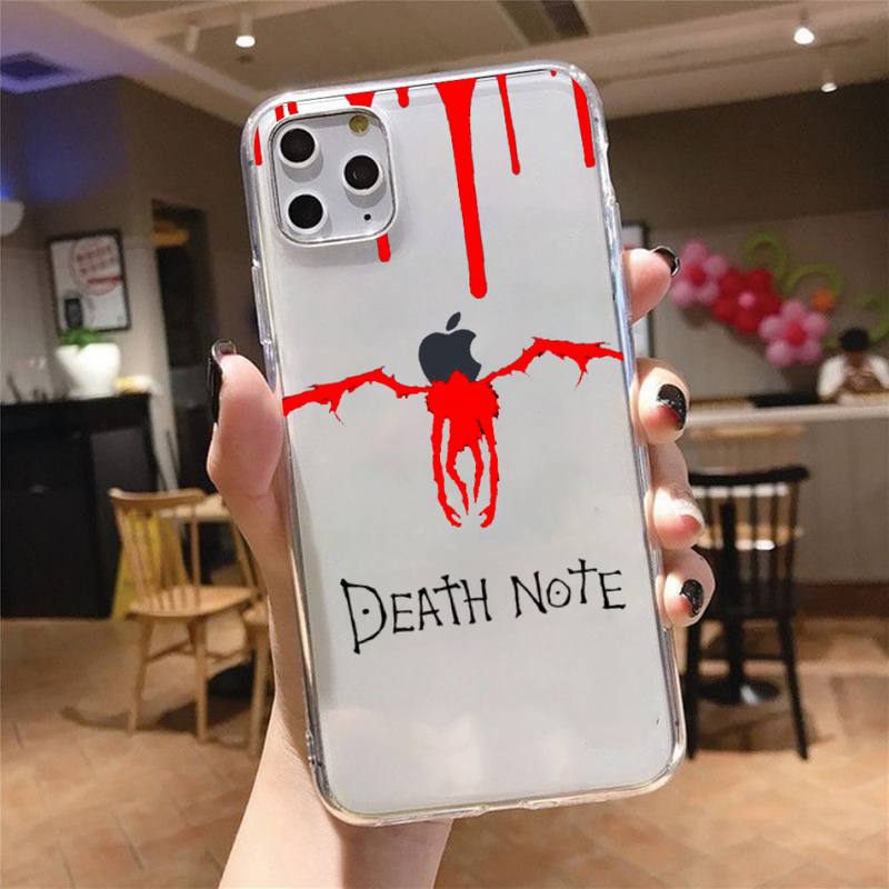 Manga Anime DN Death Note Ryuk Phone Case Transparent for iPhone 6 7 8 11 12 s mini pro X XS XR MAX Plus cover funda shell