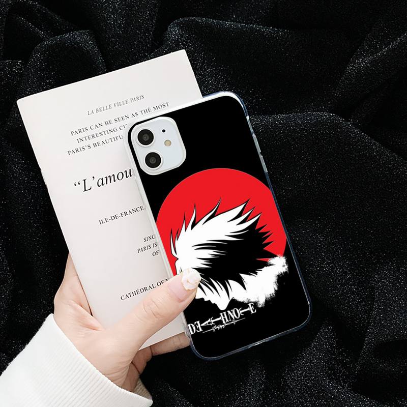 Death Cartoon Cartoon Note Ryuk kira horror apple Transparent for iPhone 6 7 8 11 12 s mini pro X XS XR MAX Plus cover shell