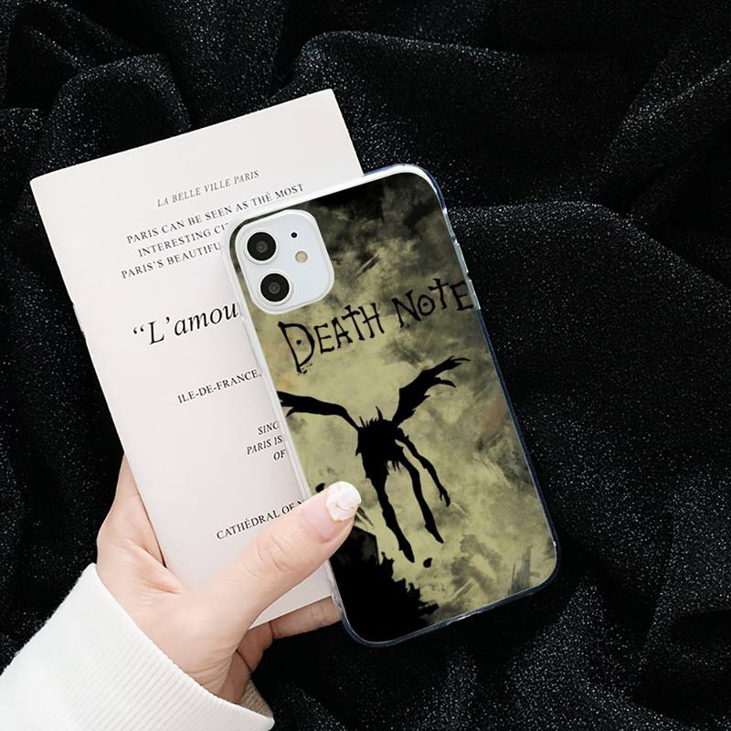 Death Cartoon Cartoon Note Ryuk kira horror apple Transparent for iPhone 6 7 8 11 12 s mini pro X XS XR MAX Plus cover shell