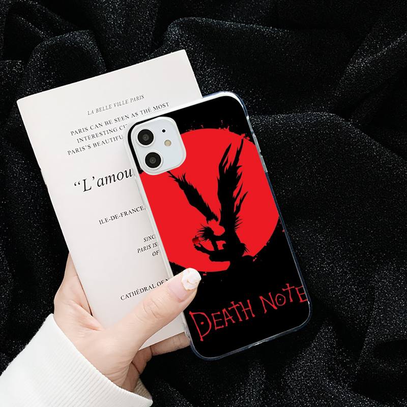 Death Cartoon Cartoon Note Ryuk kira horror apple Transparent for iPhone 6 7 8 11 12 s mini pro X XS XR MAX Plus cover shell