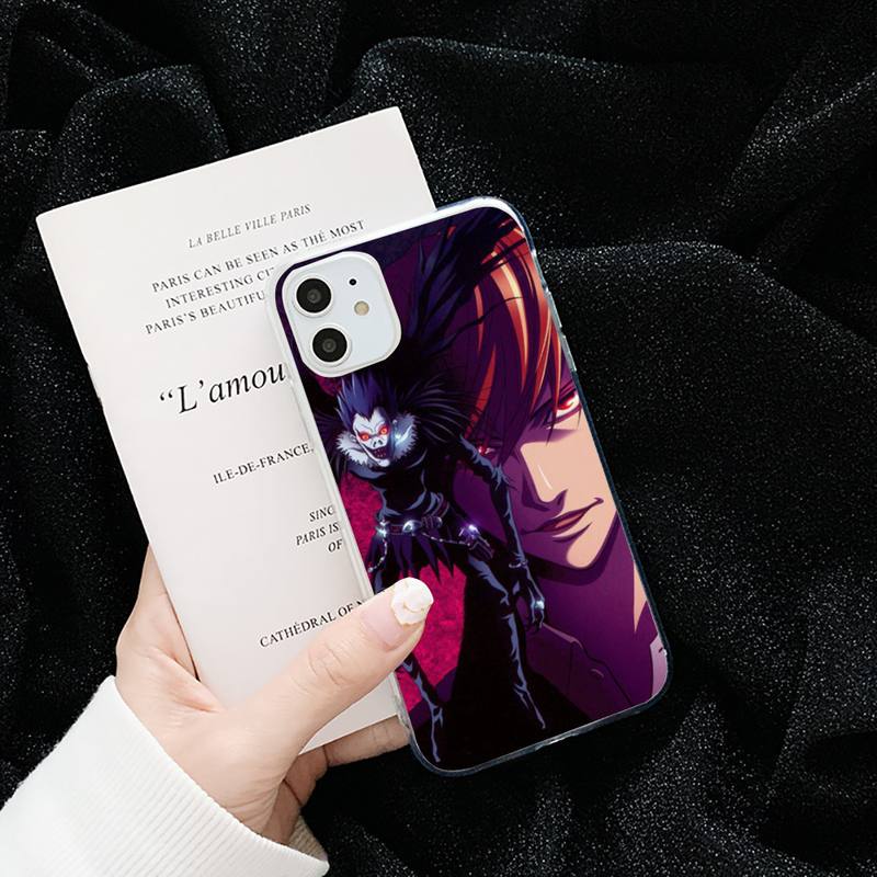 Death Cartoon Cartoon Note Ryuk kira horror apple Transparent for iPhone 6 7 8 11 12 s mini pro X XS XR MAX Plus cover shell