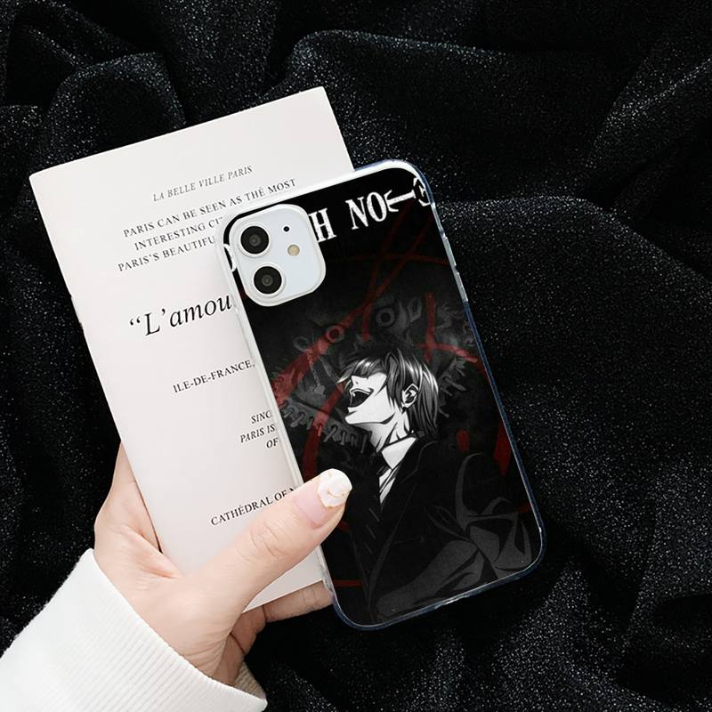 Death Cartoon Cartoon Note Ryuk kira horror apple Transparent for iPhone 6 7 8 11 12 s mini pro X XS XR MAX Plus cover shell