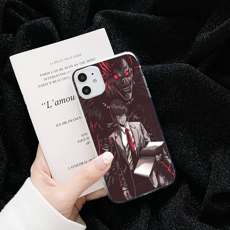 Death Cartoon Cartoon Note Ryuk kira horror apple Transparent for iPhone 6 7 8 11 12 s mini pro X XS XR MAX Plus cover shell