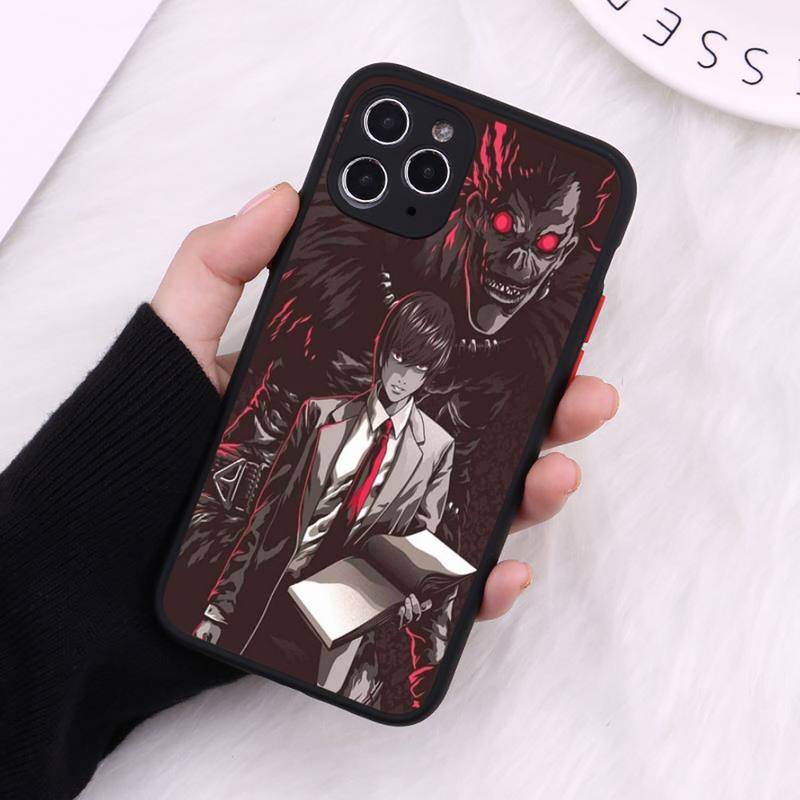 Death Cartoon Cartoon Note Ryuk kira horror apple Matte Transparent iPhone 7 8 11 12 s mini pro X XS XR MAX Plus cover funda