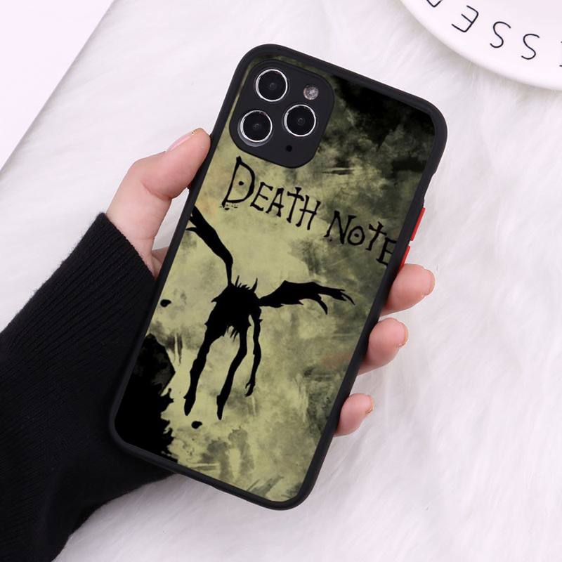 Death Cartoon Cartoon Note Ryuk kira horror apple Matte Transparent iPhone 7 8 11 12 s mini pro X XS XR MAX Plus cover funda