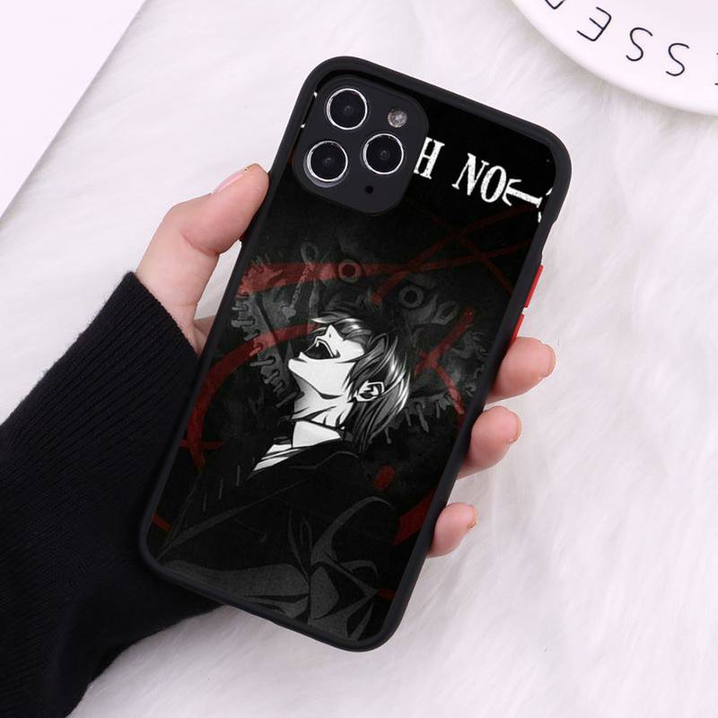 Death Cartoon Cartoon Note Ryuk kira horror apple Matte Transparent iPhone 7 8 11 12 s mini pro X XS XR MAX Plus cover funda