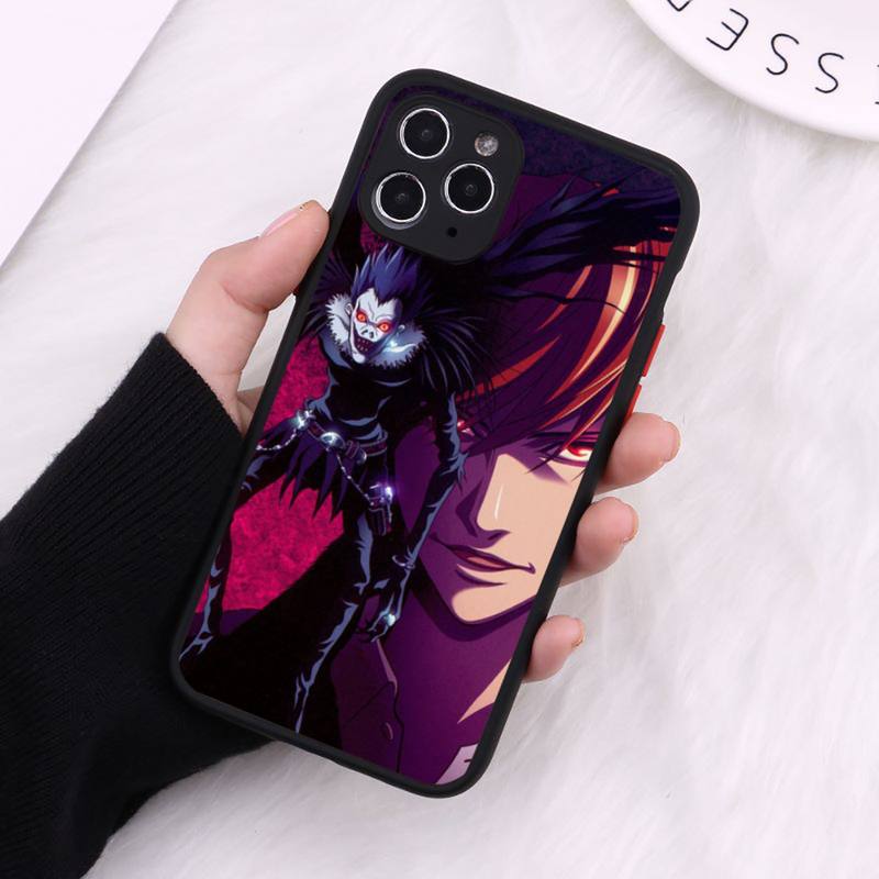 Death Cartoon Cartoon Note Ryuk kira horror apple Matte Transparent iPhone 7 8 11 12 s mini pro X XS XR MAX Plus cover funda