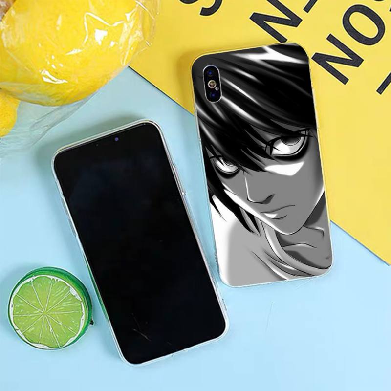TOPLBPCS DEATH NOTE L Lawliet Phone Case for iPhone 8 7 6 6S Plus X 5S SE 2020 XR 11 12 pro XS MAX