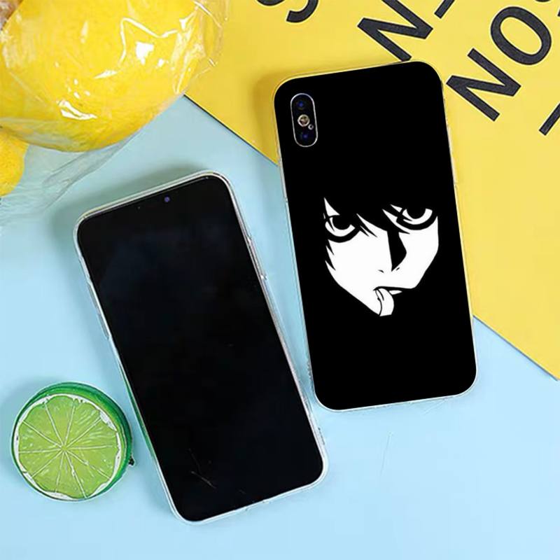 TOPLBPCS DEATH NOTE L Lawliet Phone Case for iPhone 8 7 6 6S Plus X 5S SE 2020 XR 11 12 pro XS MAX
