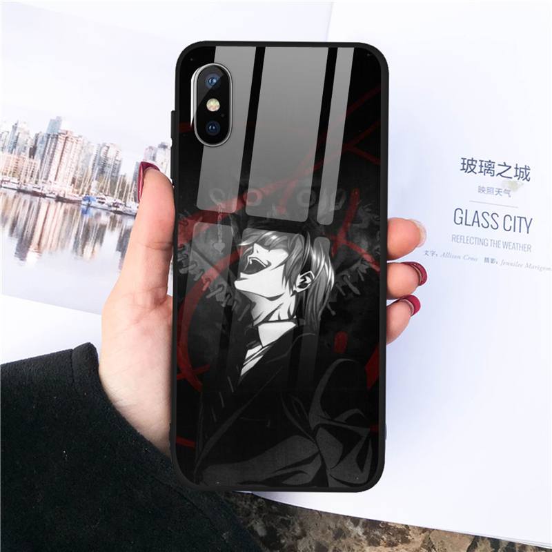 light yagami DEATH NOTE Phone Case Tempered glass For iphone 11 12 PRO MAX X XS XR 5C 6 6S 7 8 plus