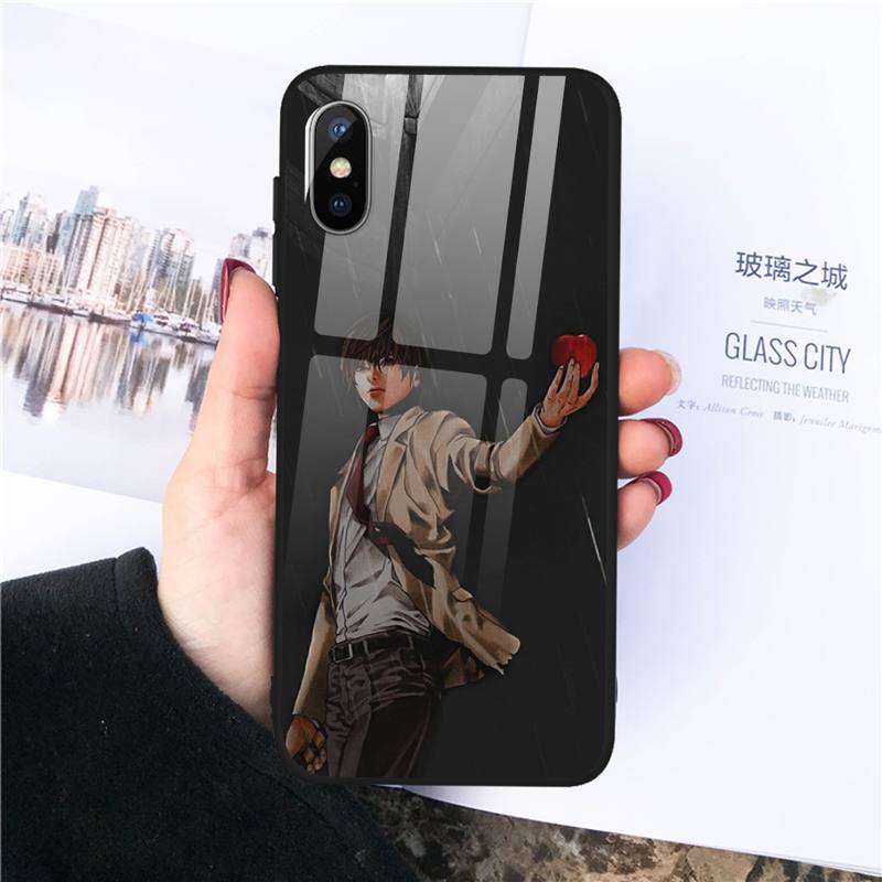 light yagami DEATH NOTE Phone Case Tempered glass For iphone 11 12 PRO MAX X XS XR 5C 6 6S 7 8 plus