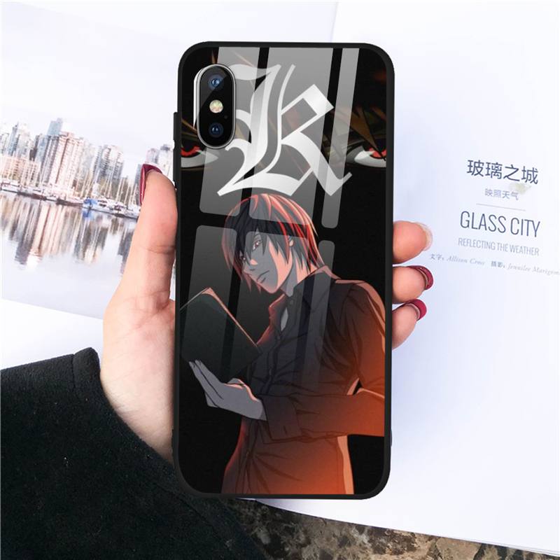 light yagami DEATH NOTE Phone Case Tempered glass For iphone 11 12 PRO MAX X XS XR 5C 6 6S 7 8 plus