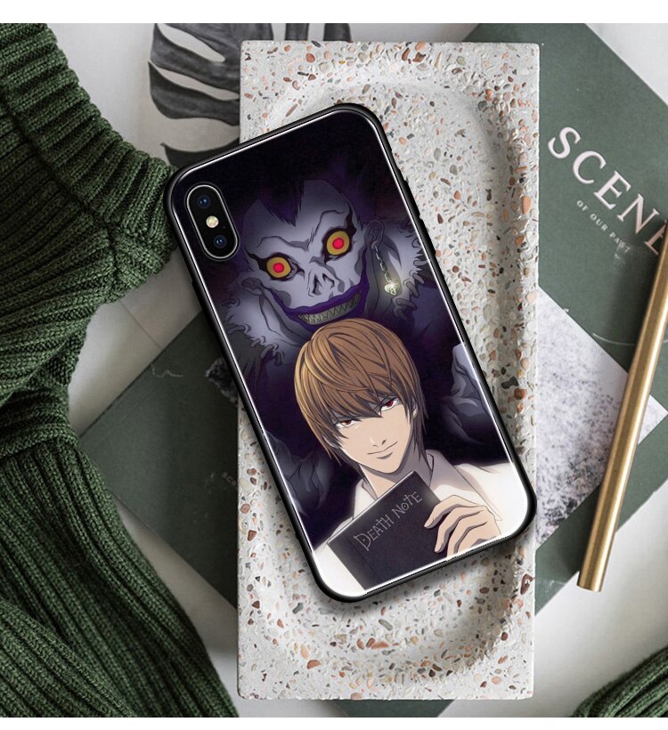 Light Yagami Kira Anime DN Death Note tempered glass soft silicone phone case cover shell For iPhone SE 6 6s 7 8 Plus X XR XS 11 Pro Max