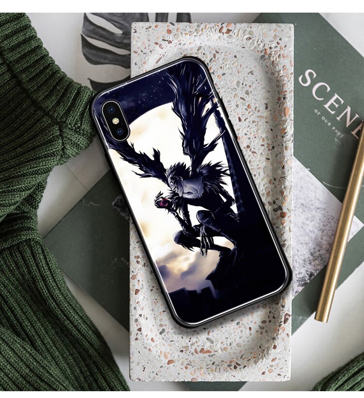 Ryuuku DEATH NOTE anime phone case glass shell for iPhone SE 6s 7 8 x xr xs 11 pro max Samsung S note 8 9 10 20 ultra Plus