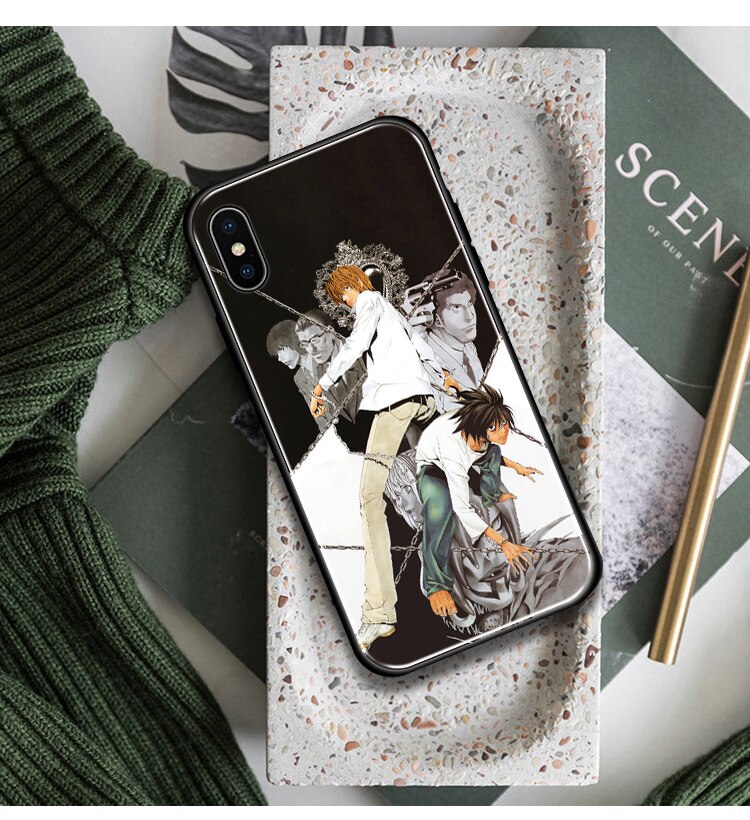 DEATH NOTE anime phone case glass shell for iPhone SE 6s 7 8 x xr xs 11 pro max Samsung S note 8 9 10 20 ultra Plus
