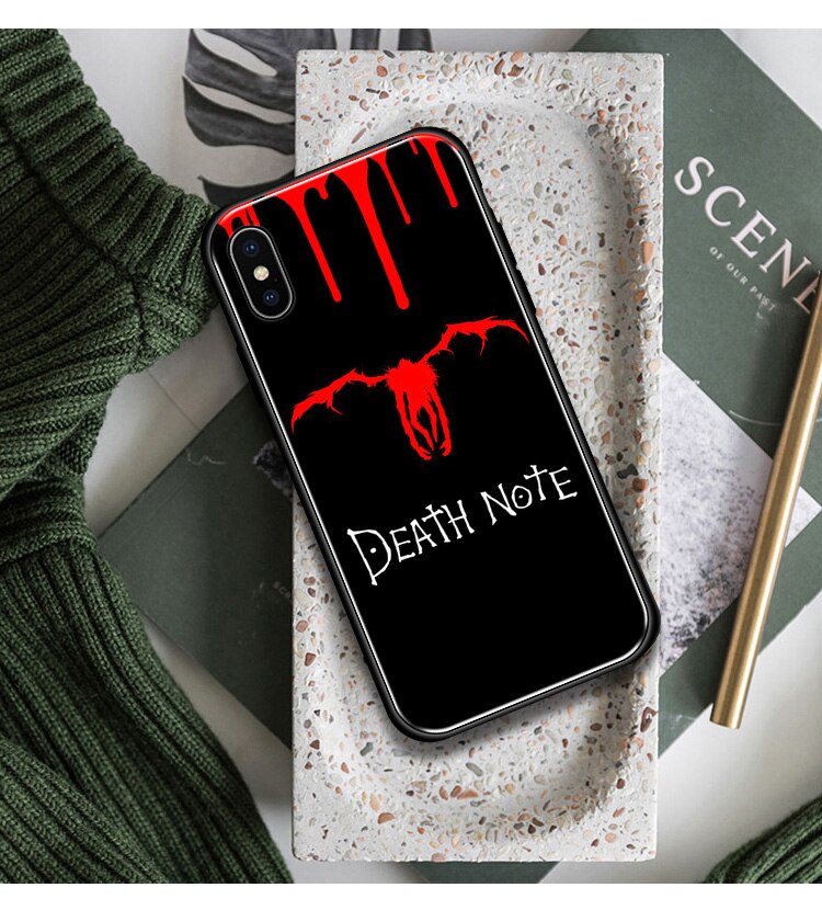 Ryuuku DEATH NOTE anime phone case glass shell for iPhone SE 6s 7 8 x xr xs 11 pro max Samsung S note 8 9 10 20 ultra Plus