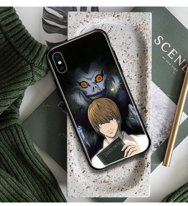 Yagami Light DEATH NOTE anime phone case glass shell for iPhone SE 6s 7 8 x xr xs 11 pro max Samsung S note 8 9 10 20 ultra Plus
