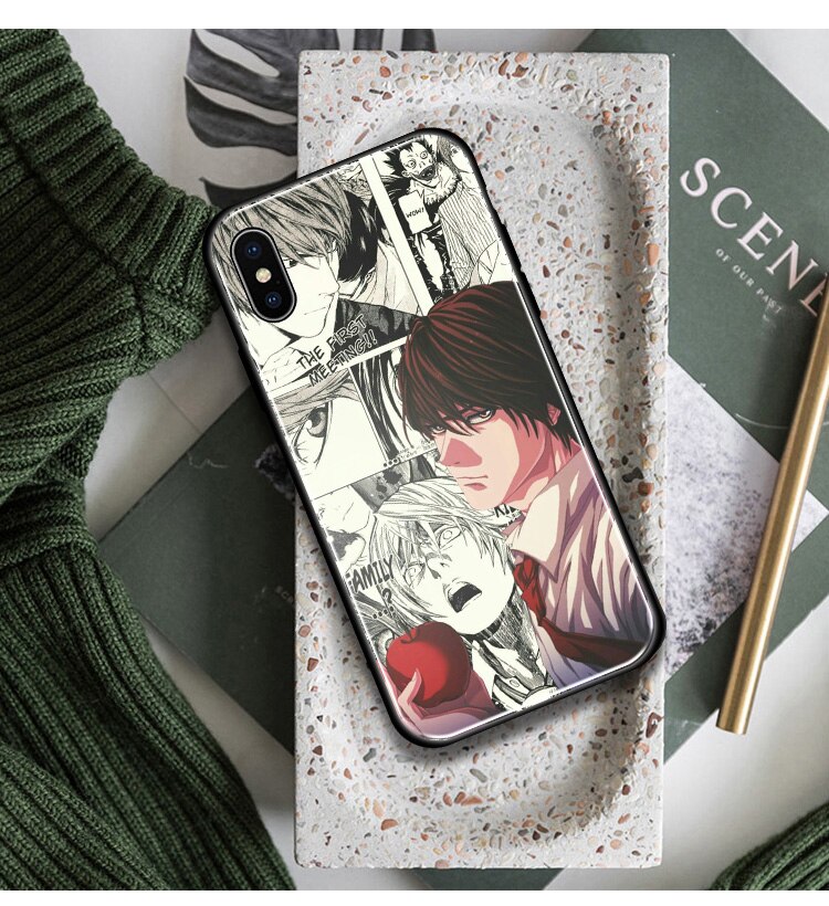 Yagami Light DEATH NOTE phone case glass shell for iPhone SE 6s 7 8 x xr xs 11 pro max Samsung S note 8 9 10 20 ultra Plus