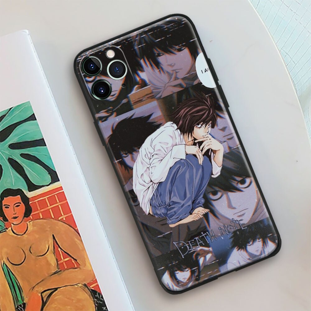 Anime DN Death Note L anime Soft Silicon Glass Phone Case for IPhone SE 6s 7 8 Plus X Xr Xs 11 12 Mini Pro Max Samsung