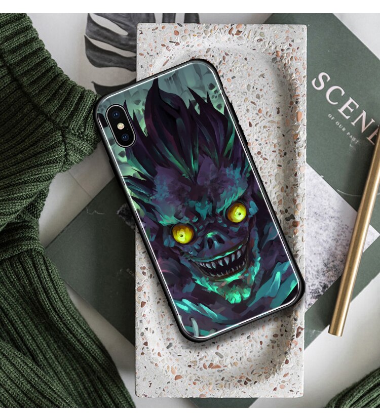 Ryuk Anime DN Death Note anime glass phone case shell for iPhone 6 6s 7 8 x xr xs 11 pro max Samsung S note 8 9 10 20 Plus cover