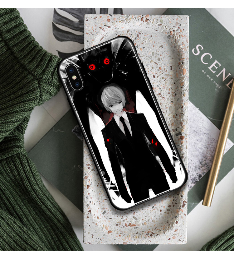 Light Yagami Kira Anime DN Death Note glass phone case shell for iPhone 6 6s 7 8 x xr xs 11 pro max Samsung S note 8 9 10 20 Plus cover