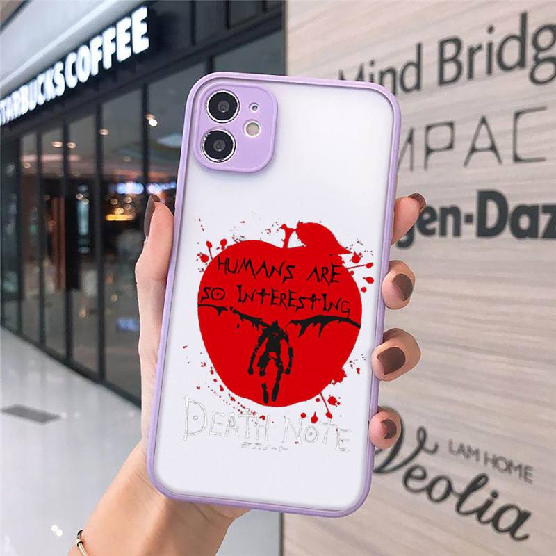 Anime DN Death Note Cartoon anime Phone Cases Matte Transparent for iPhone 7 8 11 12 s mini pro X XS XR MAX Plus cover funda shell