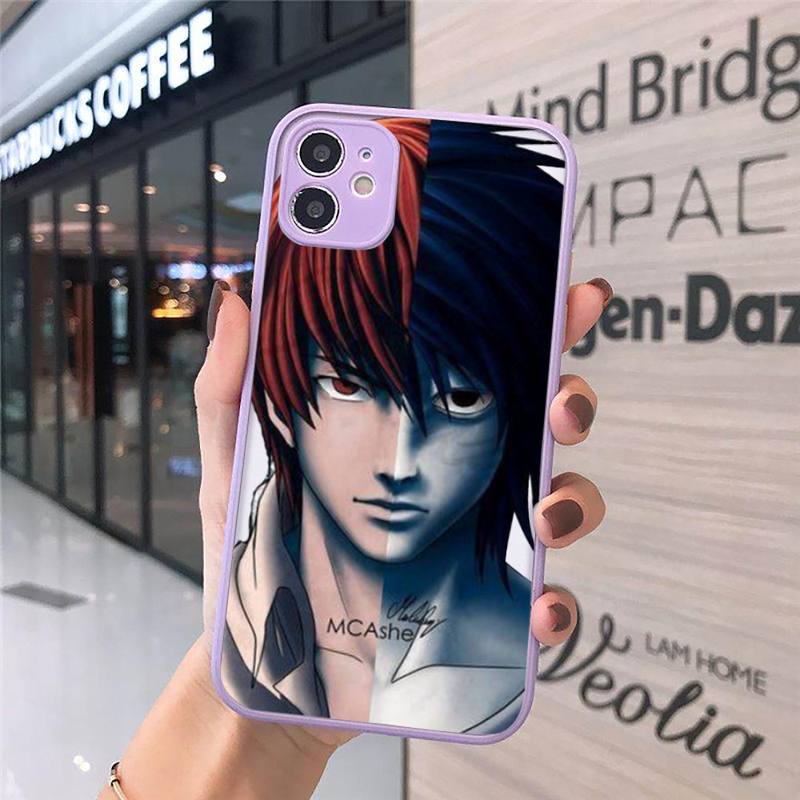 Anime DN Death Note Cartoon anime Phone Cases Matte Transparent for iPhone 7 8 11 12 s mini pro X XS XR MAX Plus cover funda shell