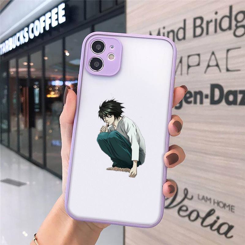 Anime DN Death Note Cartoon anime Phone Cases Matte Transparent for iPhone 7 8 11 12 s mini pro X XS XR MAX Plus cover funda shell