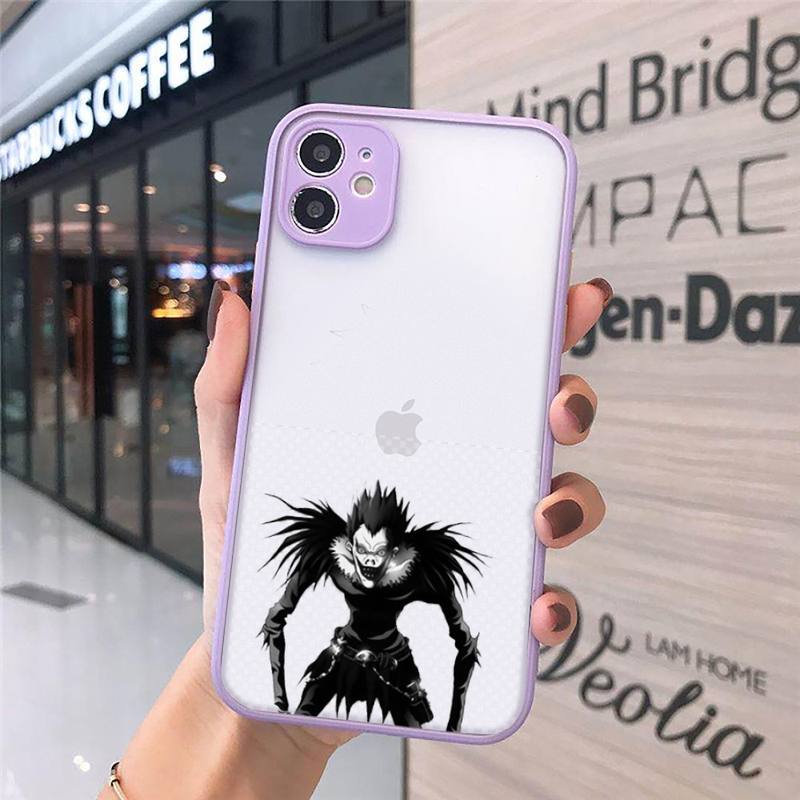 Anime DN Death Note Cartoon anime Phone Cases Matte Transparent for iPhone 7 8 11 12 s mini pro X XS XR MAX Plus cover funda shell
