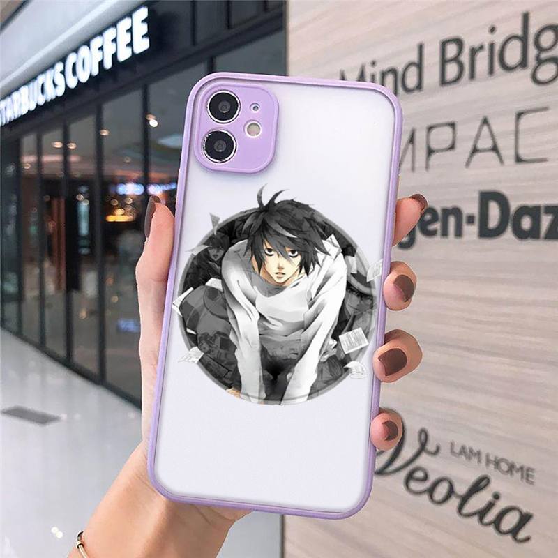 Anime DN Death Note Cartoon anime Phone Cases Matte Transparent for iPhone 7 8 11 12 s mini pro X XS XR MAX Plus cover funda shell