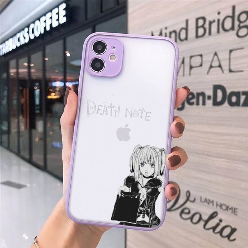 Anime DN Death Note Cartoon anime Phone Cases Matte Transparent for iPhone 7 8 11 12 s mini pro X XS XR MAX Plus cover funda shell